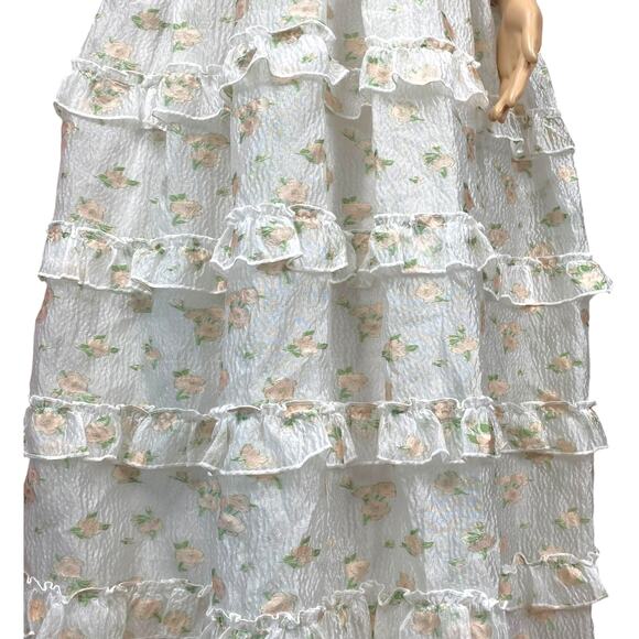 Floral White Midi Dress - Picture 10 of 14